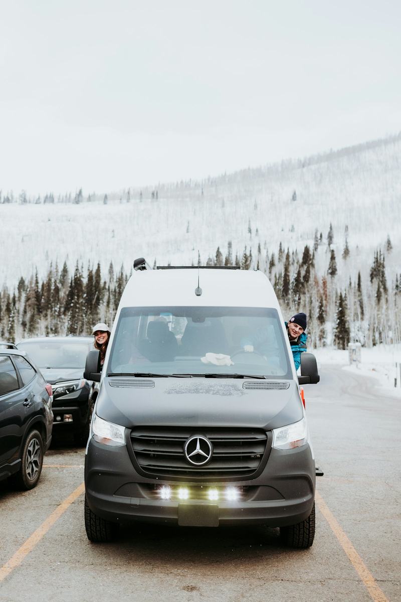 Grey Mercedes-Benz Sprinter van